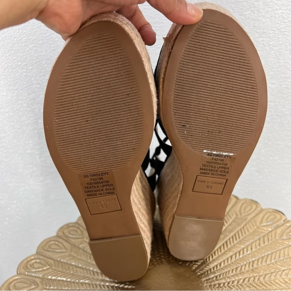 NWOT Sun + Stone Womens SSTIINSLEYY Faux Suede‎ Dressy Wedge Heels 8.5